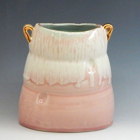 Soft Waterfall Vase in Pink/Green
