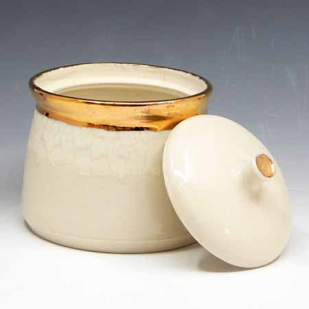 White & Gold Stash Jar - 33